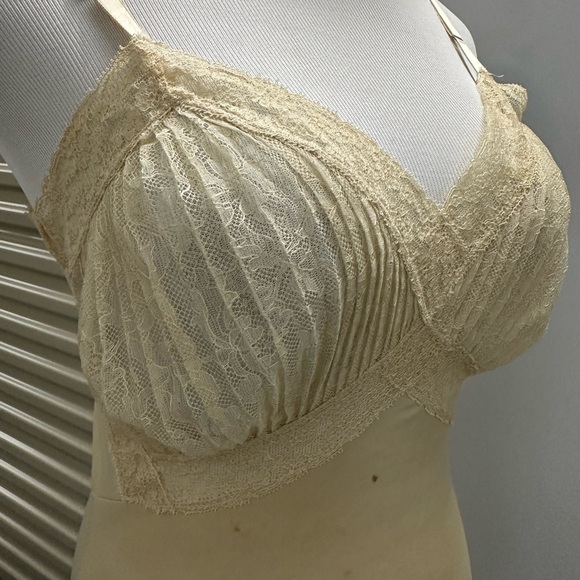 Vintage Cream Lace Slip Grunge Indie - Picture 4 of 6